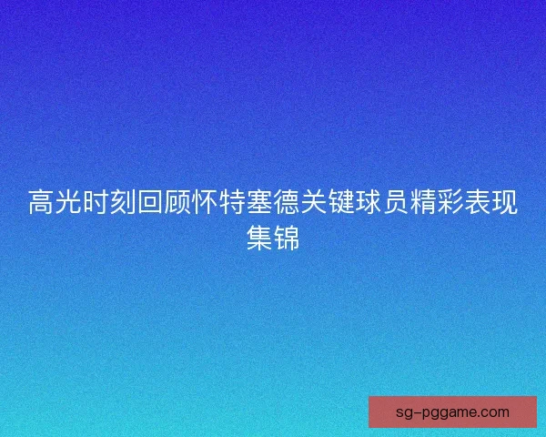 高光时刻回顾怀特塞德关键球员精彩表现集锦