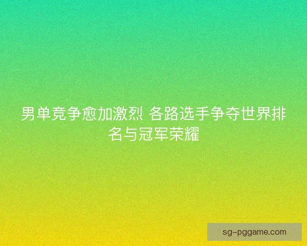 男单竞争愈加激烈 各路选手争夺世界排名与冠军荣耀